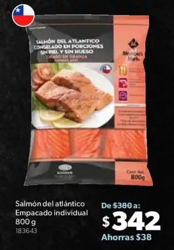 Salmón del Atlántico Empacado Individual 800g
