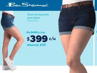 Sam's Club Ben Sherman Short de Mezclilla para Dama oferta