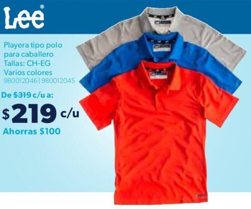 Playera tipo discount polo marca lee