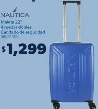 Nautica Maleta 22" 4 Ruedas Dobles Candado de Seguridad