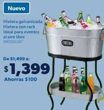 Sam's Club Hielera Galvanizada Hielera con Rack Ideal para Eventos Al Aire Libre oferta