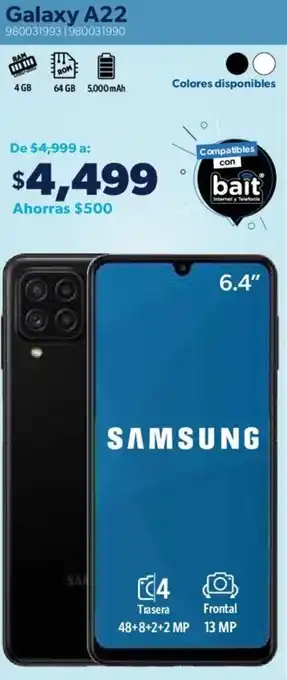 Sam's Club Samsung Galaxy A22 6.4" oferta
