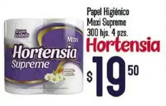 Hortensia Papel Higiénico Maxi Supreme 300 hjs. 4 pzas