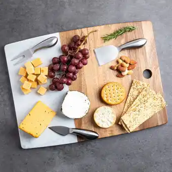 Costco Core Home, Tabla para Servir de Mármol y Acacia oferta