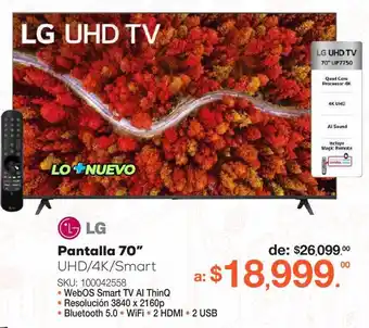 RadioShack Pantalla lg 70up7750psb / 70 pulgadas / ultra hd 4k oferta
