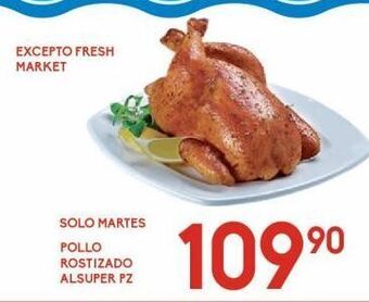 Alsuper Pollo rostizado alsuper pza oferta