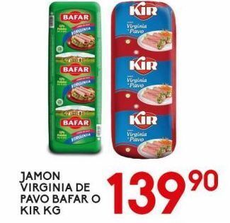 Alsuper Jamón virginia bafar o kir kg oferta