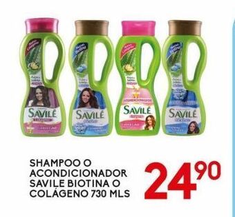 Alsuper Shampoo o acondicionador savilé biotina o colágeno 730ml oferta
