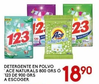 Alsuper Detergente en polvo ace, 123 oferta