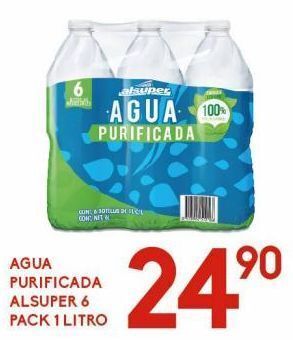 Alsuper Agua purificada alsuper 6 pack 1lt oferta