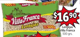 Soriana Híper Lentejas Villa Franca 500g oferta
