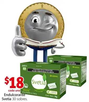 Soriana Híper Endulcorante Svetia 30 sobres oferta
