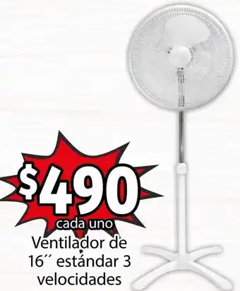 Soriana Híper Ventilador de 16" Estander 3 Velocidades oferta