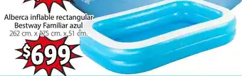 Soriana Híper Alberca Infable Rectangular Familiar Azul 262 x 175 x 51cm oferta