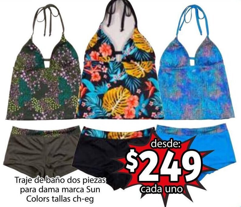 Traje de Baño dos Piezas para Dama Marca Sun Colors CH-EG oferta en Soriana  Híper