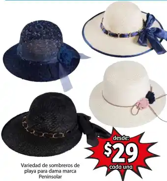 Soriana Híper Variedad de Sombreros de Playa para Dama Marca Peninsolar oferta