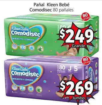 Pañal Kleen Bebé Comodisec 80 Pañales