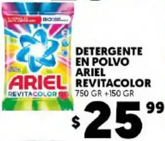Merco Detergente en Polvo Ariel Revitacolor 750gr + 150gr oferta