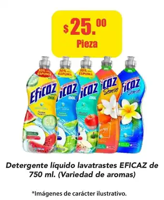 Detergente liquido lavatrastes EFICAZ de 750 ml (Variedad de aromas)