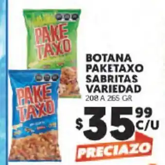 Merco Botana Paketaxo Sabritas Variedad 208 a 265 gr oferta