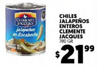 Merco Chiles Jalapeños Enteros Clemente Jacques 780 gr oferta