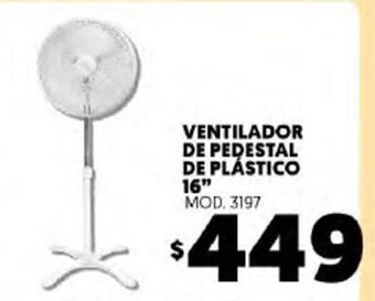 Ventilador De Pedestal de Plastico 16"