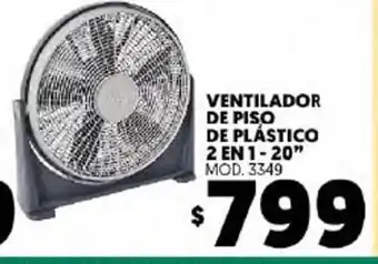 Ventilador de Piso de Plastico 2 en 1 - 20"
