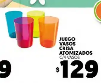 Juego Vasos Crisa Atomizados c/4 Vasos