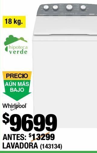 The Home Depot Lavadora whirlpool 18 kg xpert system oferta