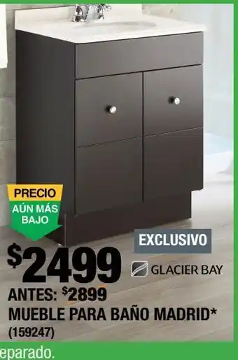 The Home Depot Gabinete para baño madrid café con lavabo 89.5 x 62.2 x 42.2 cm de piso oferta