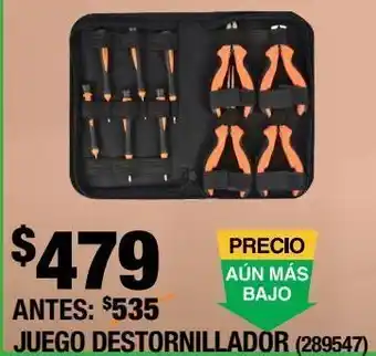 Juego de destornilladores y mini pinzas 22.2 x 13.4 x 4.3 cm acero truper 10 piezas