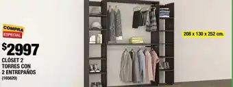 Closet 2 torres con 2 entrepaños