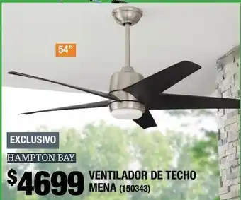 The Home Depot Ventilador de techo mena 54 pulgadas con luz led oferta