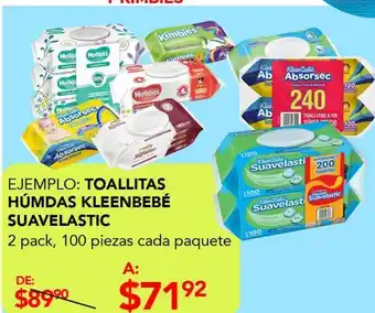 Toallitas humedas kleenbebé suavelastic 2pack 100pzas