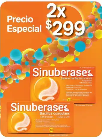 Farmacias Benavides Sinuberase 5m 10 amp x2 oferta