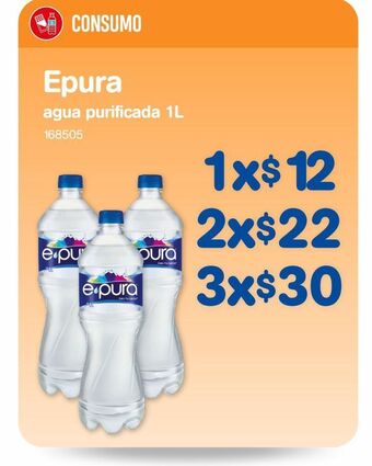 Farmacias Benavides Epura agua purificada 1l oferta