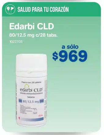 Farmacias Benavides Edarbi cld 80 mg / 12.5 mg 28 tab oferta