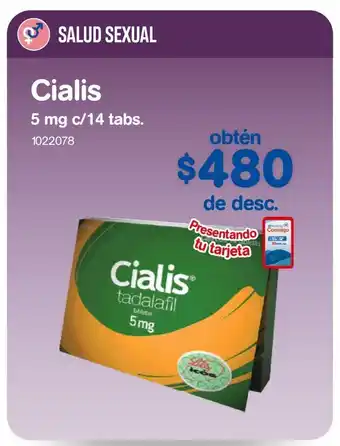 Farmacias Benavides Cialis 5 mg 14 tab oferta