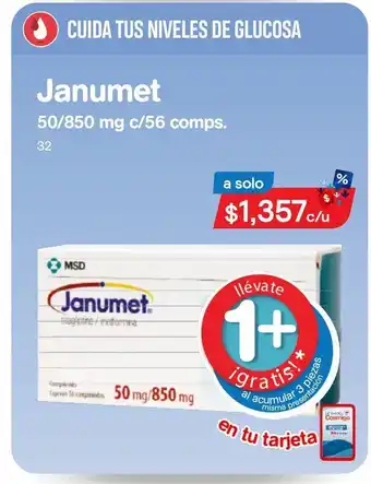 Farmacias Benavides Janumet 50 mg / 850 mg 56 cmp oferta