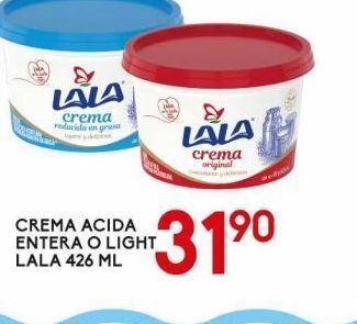 Alsuper Crema acida entera o light lala 426 ml oferta