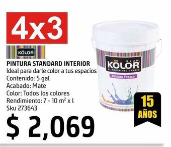 Sodimac Homecenter Pintura standard interior mate blanco 5 gl oferta