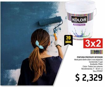 Sodimac Homecenter Pintura premium interior mate blanco 5 gl oferta