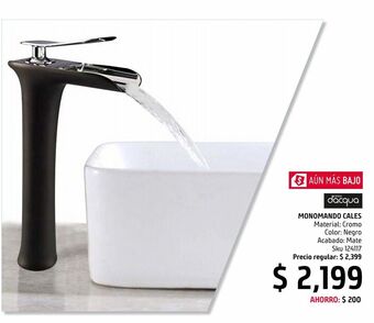 Sodimac Homecenter Monomando de lavabo alto cales negra oferta