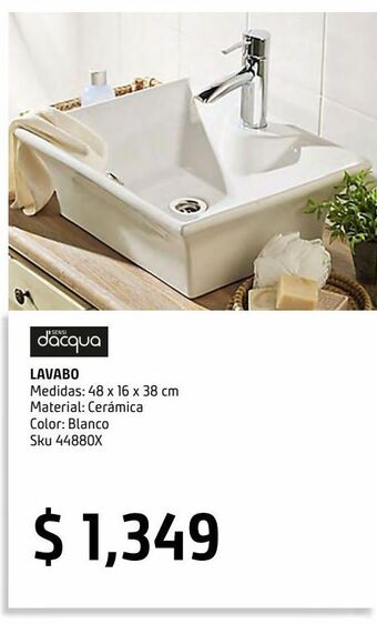 Sodimac Homecenter Lavabo de cerámica rectangular 38x48 cm oferta