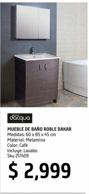 Sodimac Homecenter Mueble de baño sin espejo roble dakar oferta