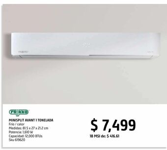 Sodimac Homecenter Minisplit frikko avant 1ton 121ha oferta