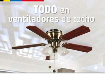 Sodimac Homecenter Ventilador 42" flint 5aspas 3luces bronce pulido oferta