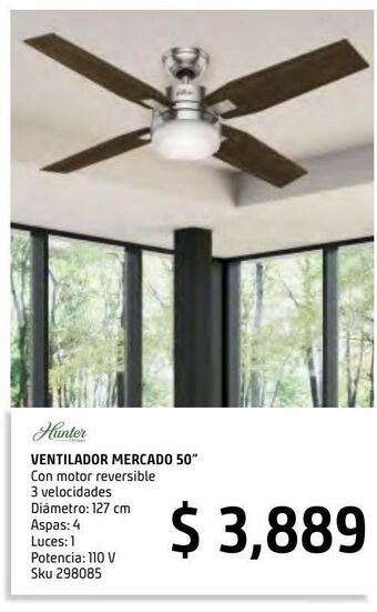 Sodimac Homecenter Ventilador 50" mercado 4aspas níquel oferta