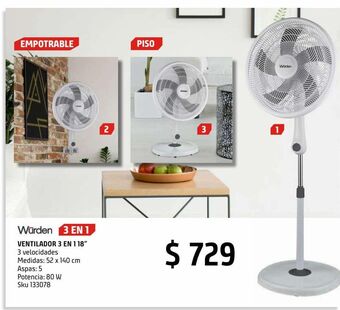 Sodimac Homecenter Ventilador de 18 pulgadas y 3 velocidades 3 en 1 gcd-18 gris recco oferta