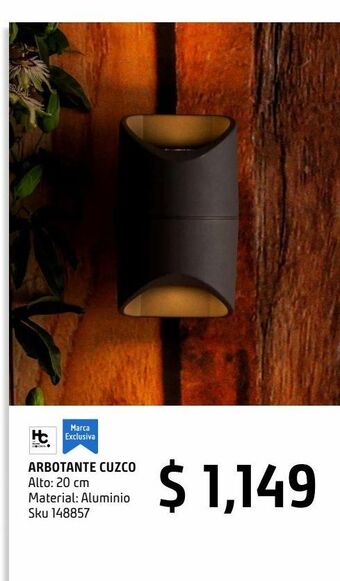 Sodimac Homecenter Arbotante exterior cuzco led 12w gris neutra 600lm metal ip44 20cm oferta